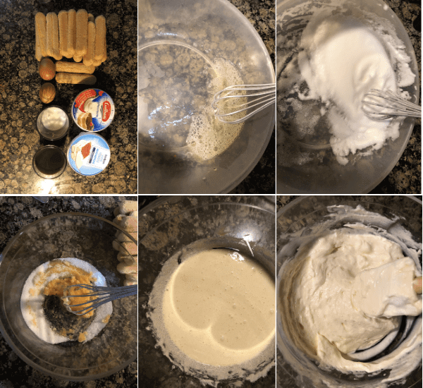 elaboracio del tiramisu crema mascarpone
